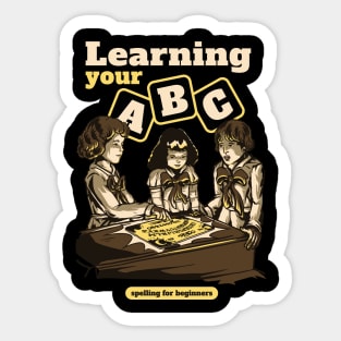 Learning Your ABC Funny Ouija Childrens Parody Sticker